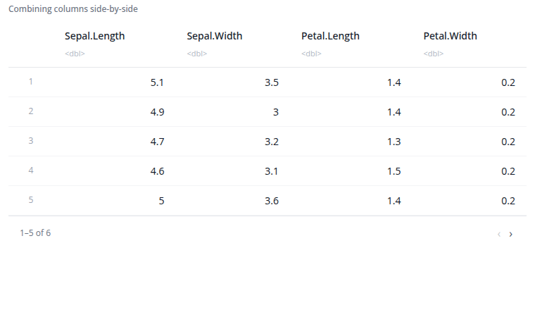 Bind columns block interface