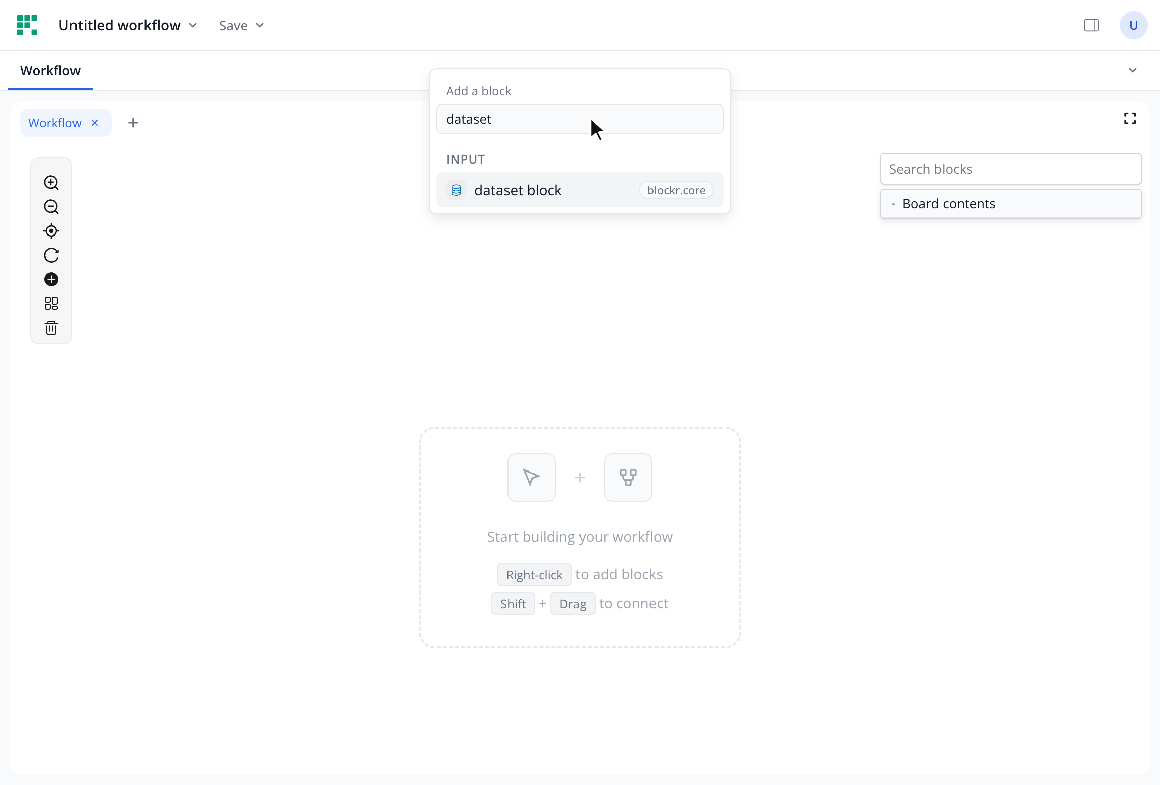 Block picker with dataset in the search bar