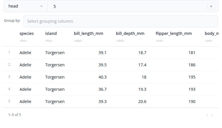 Slice block interface with type selector
